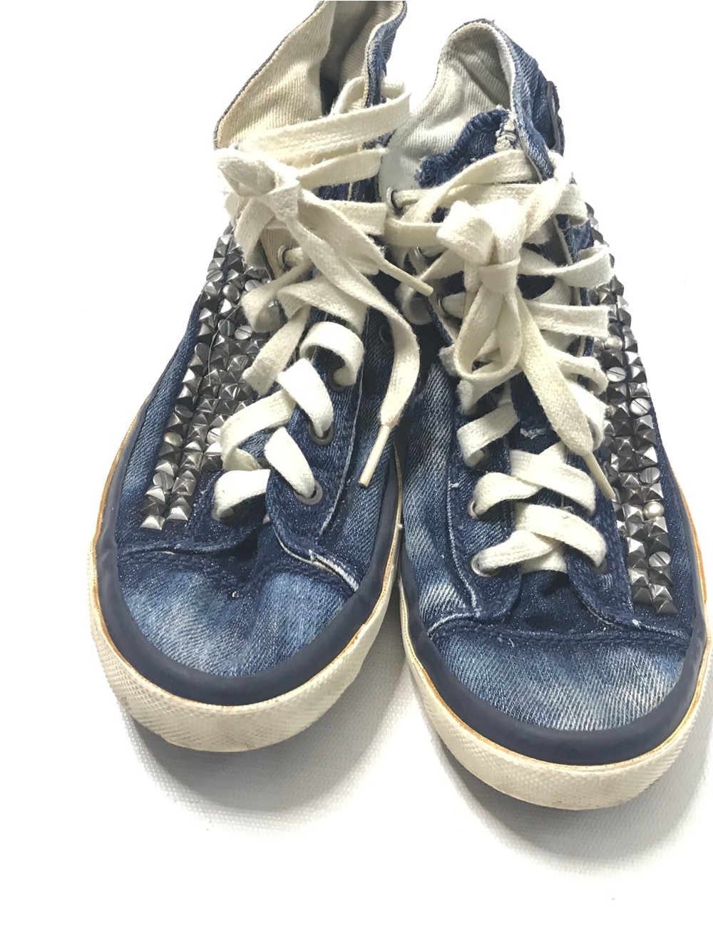Diesel Exposure IV Women’s Size 8.5 Blue Denim Trainers High Tops Sneaker Shoe - Picture 2 of 6